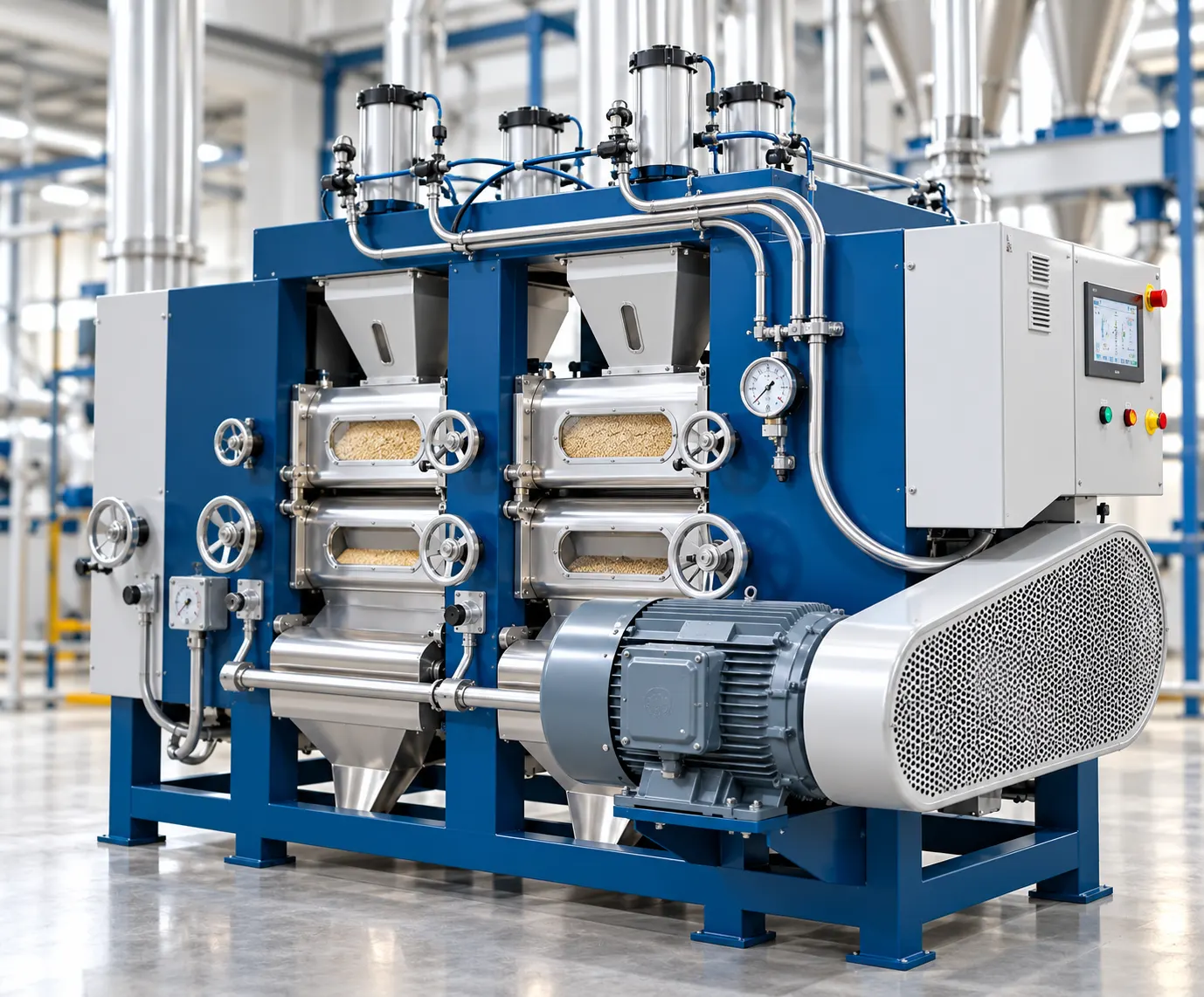 Automatic roller mill for flour milling plant